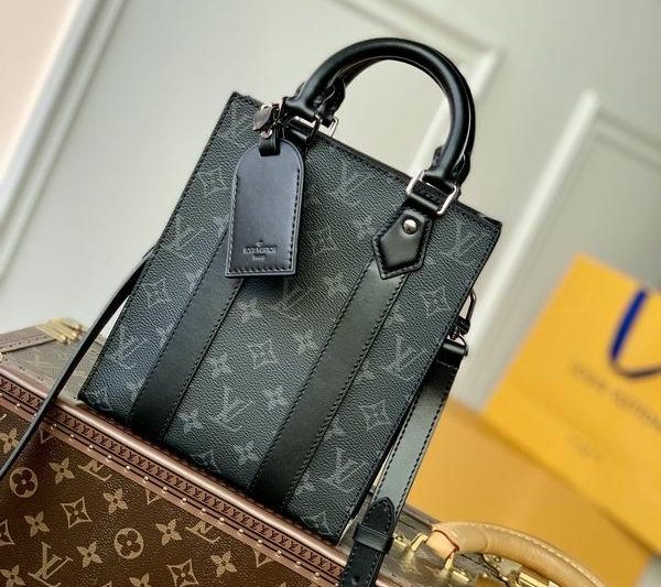 LV Replica Bags Sac Plat M46453黑花19x22x7cm gf