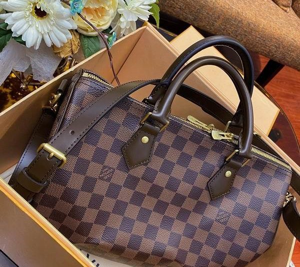 LV Replica Bags Speedy N41367咖啡格30x21x17cm gf