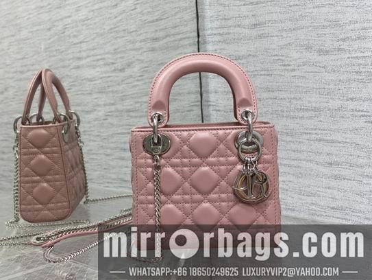 Dior Replica Bags Dior Lady M0505复古粉羊银 17cm wz