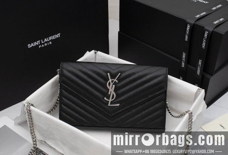 YSL Replica Bags WN01740黑色（金银黑扣） 22.5X14X4